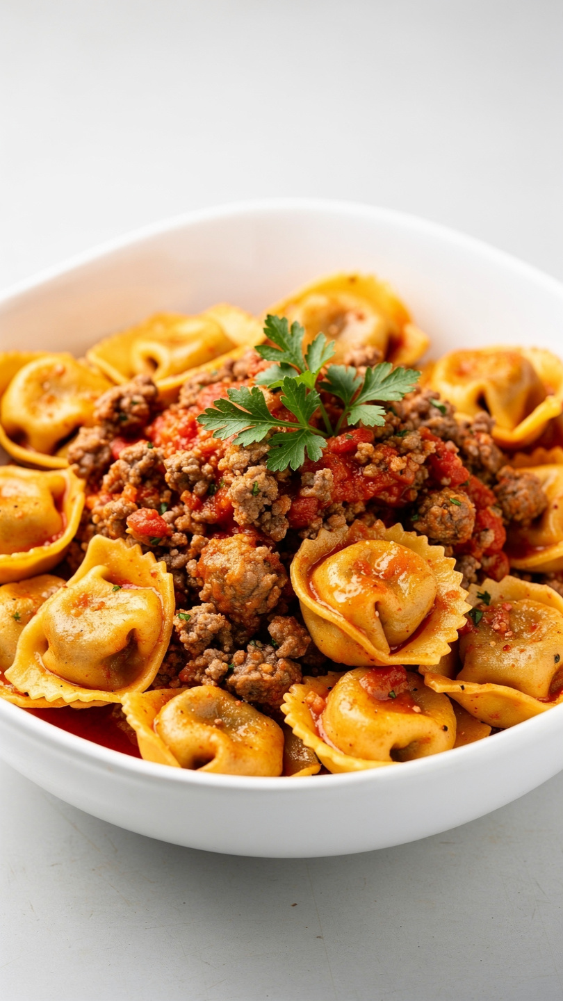 Ground Beef Tortellini Bake (Cheesy, Easy, One-Pan Dinner)