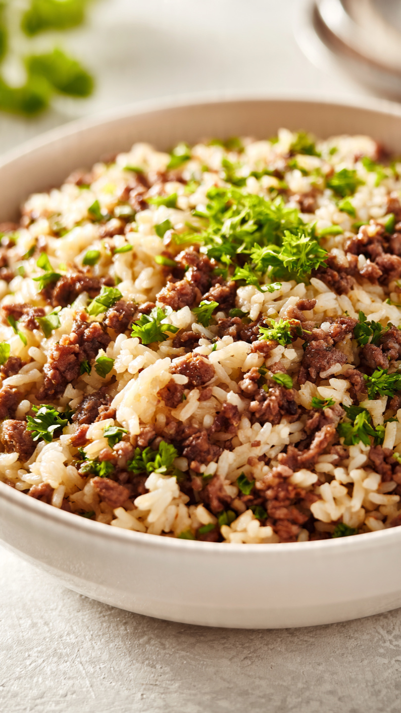 Cheesy Ground Beef and Rice Skillet (Mexican Enchilada Style)