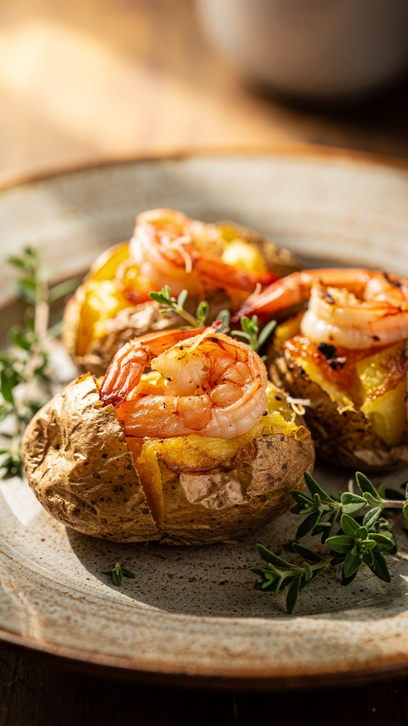 Baked Potatoes with Shrimp