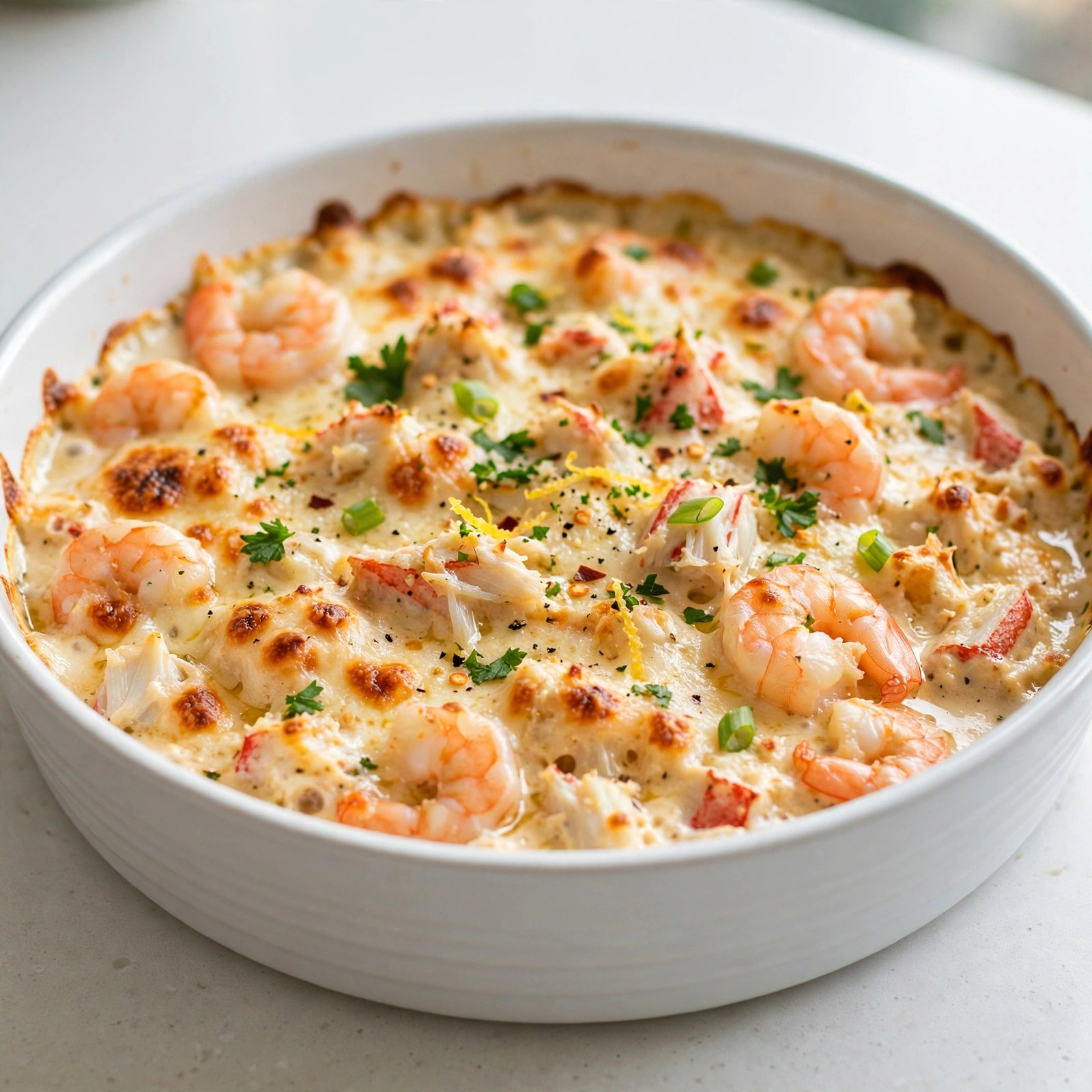 Cheesy Shrimp and Crab Bake Dip