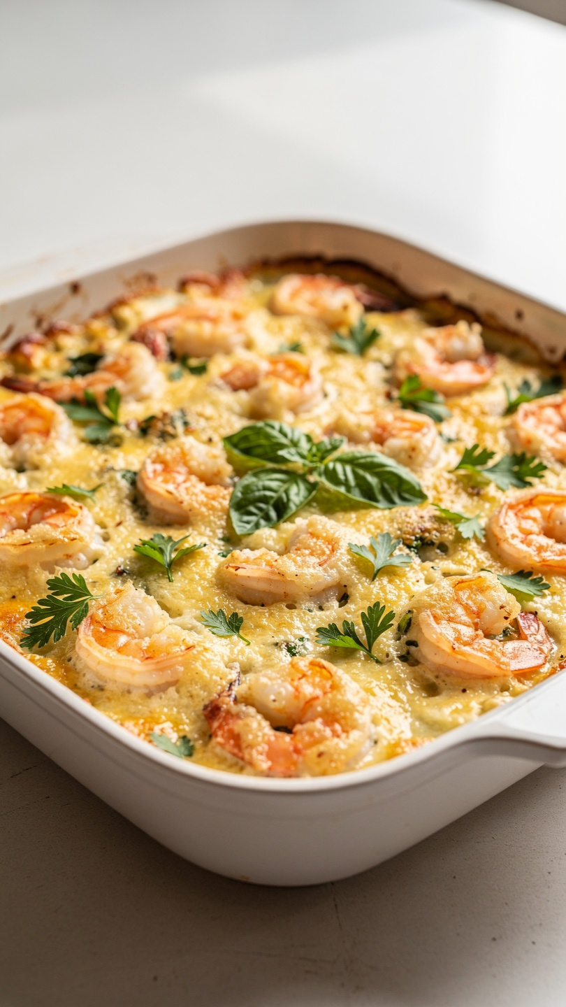 Creamy Tuscan Shrimp Bake