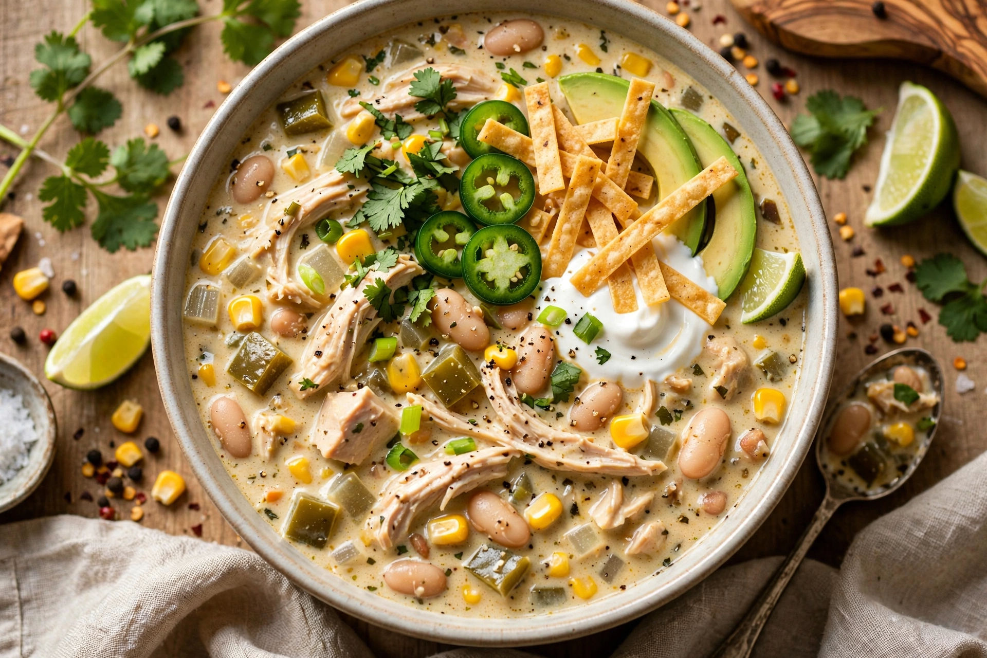Crockpot Creamy White Chicken Chili