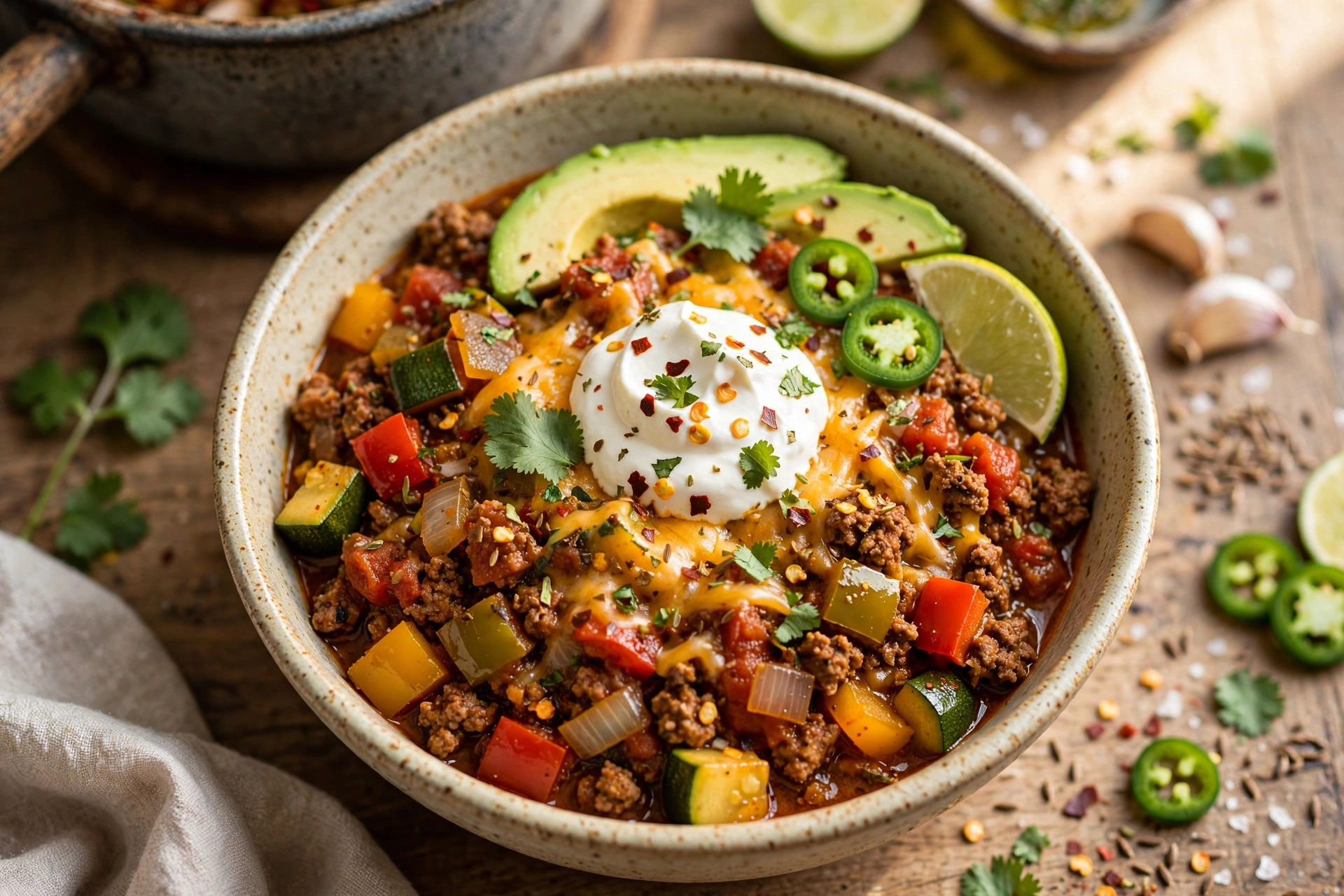 Low Carb Crock Pot Taco Chili