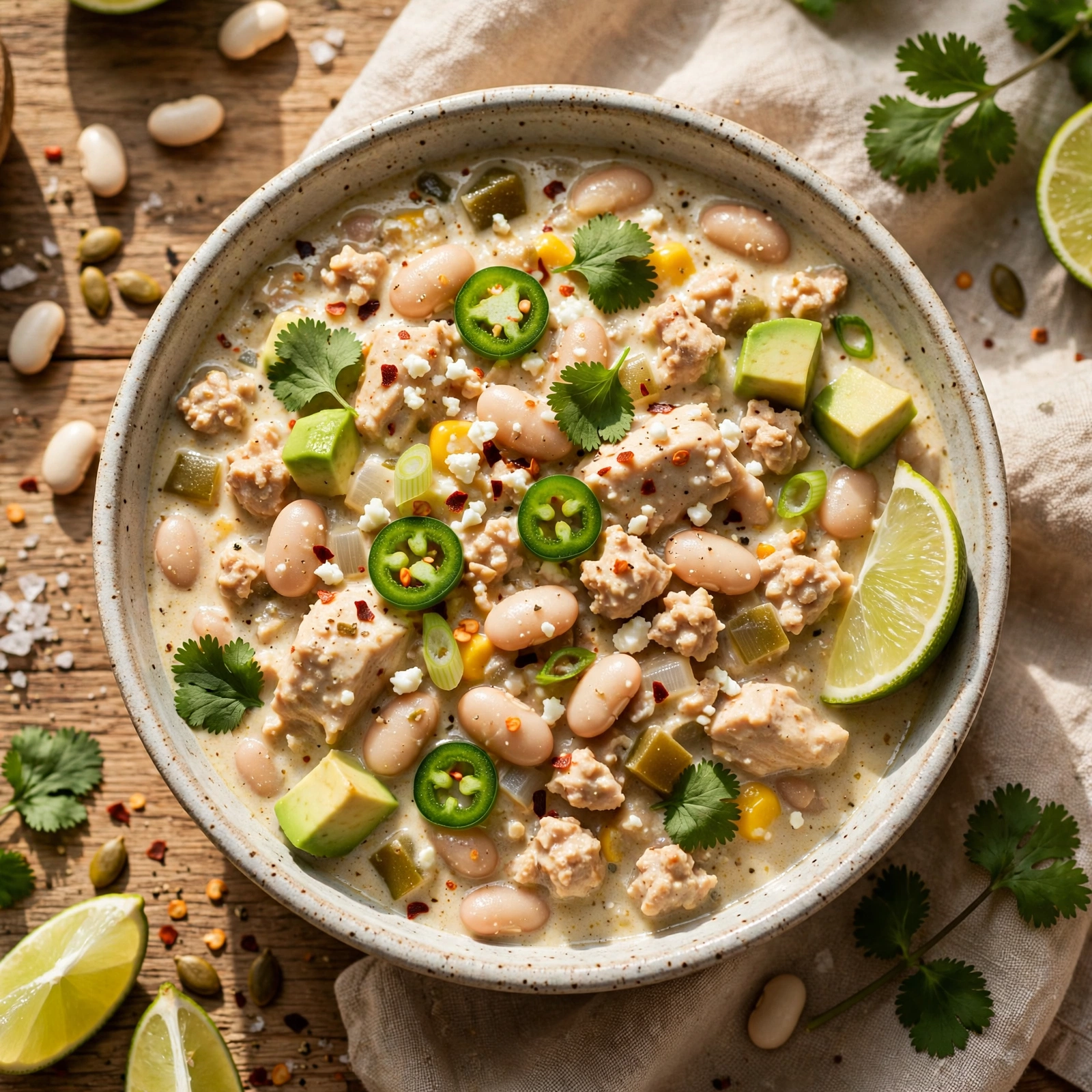 White Chicken Chili with Ground Chicken and White Beans